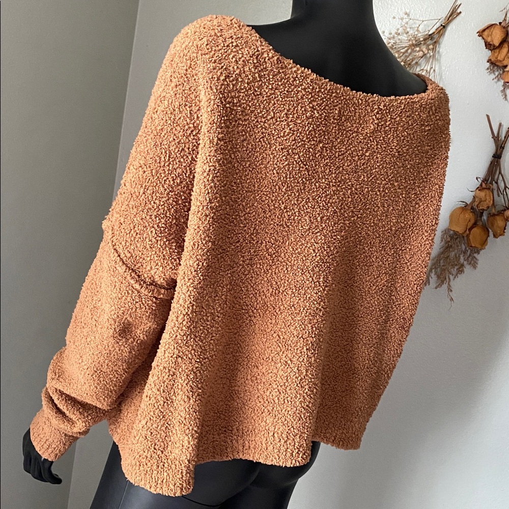 Hazel Moon Teddy Bear Brown Cozy V-Neck Sweater - Picture 6 of 10